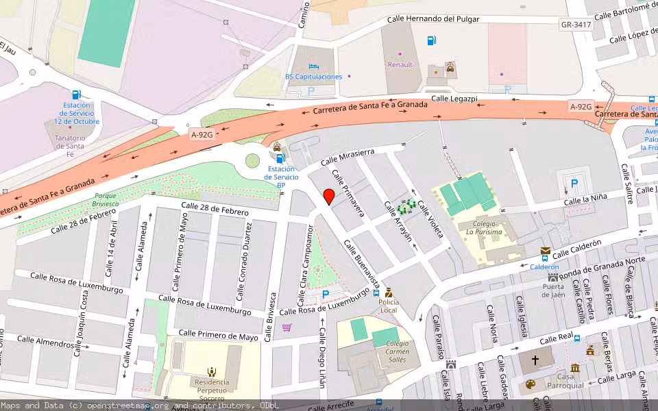 Mapa de Subasta Inmueble (Vivienda) en Santa Fe, Granada