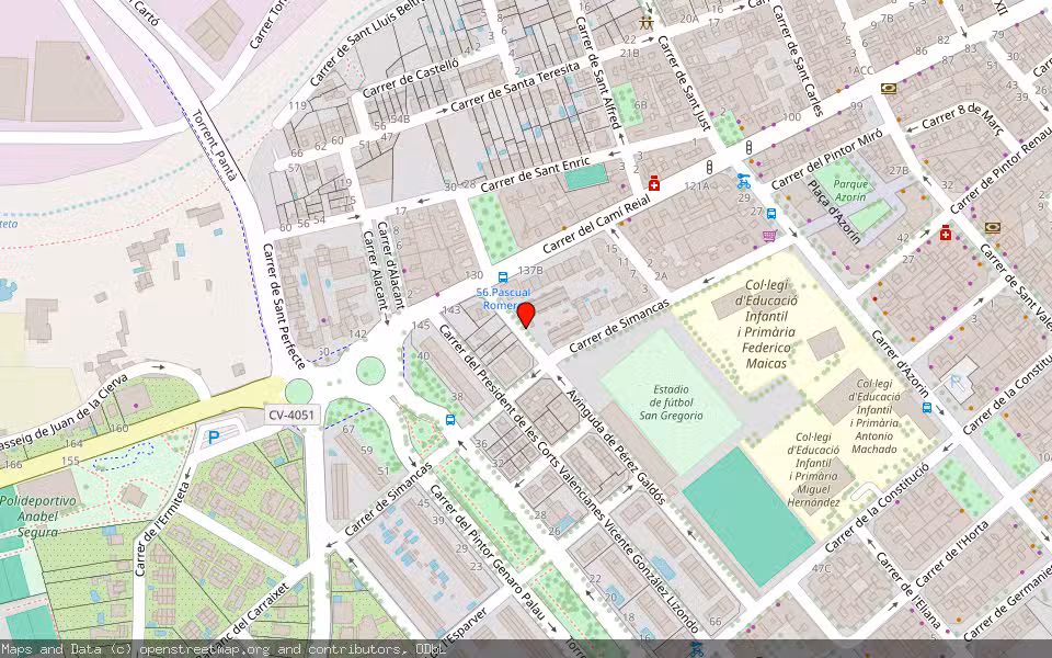 Mapa de Subasta Inmueble (Local comercial) en Torrente, Valencia/València