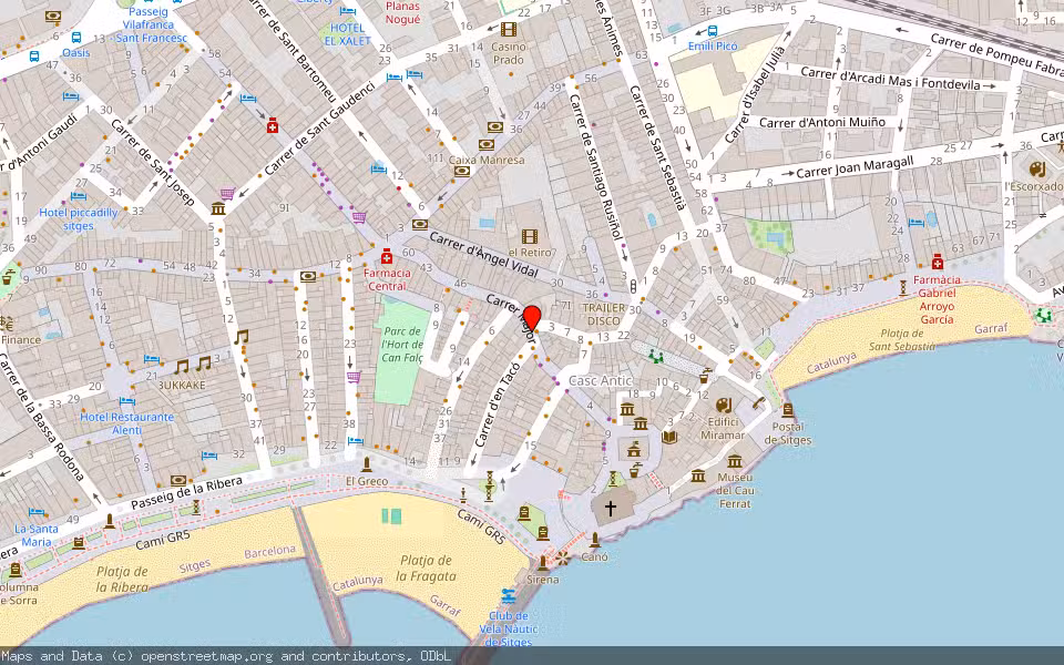 Mapa de Subasta Inmueble (Vivienda) en Sitges, Barcelona