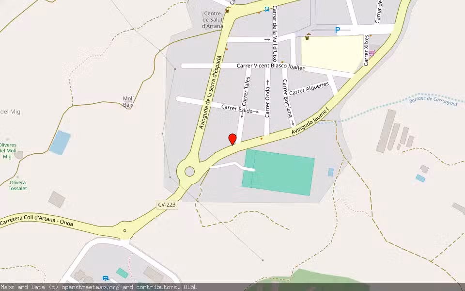 Mapa de Subasta Inmueble (Vivienda) en Artana, Castellón/Castelló
