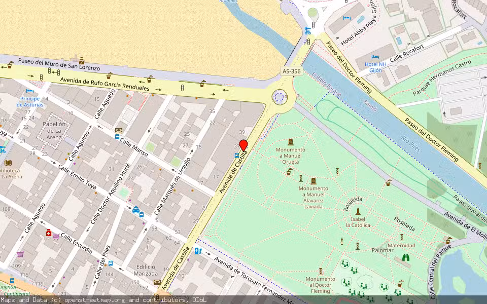 Mapa de Subasta Inmueble (Vivienda) en Gijon, Asturias