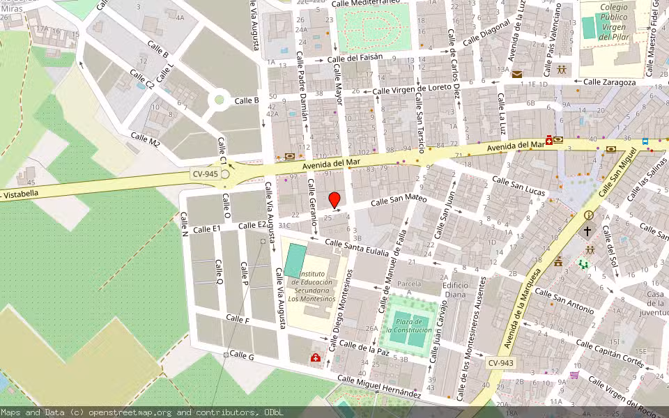 Mapa de Subasta Inmueble (Garaje) en Los Montesinos, Alicante/Alacant