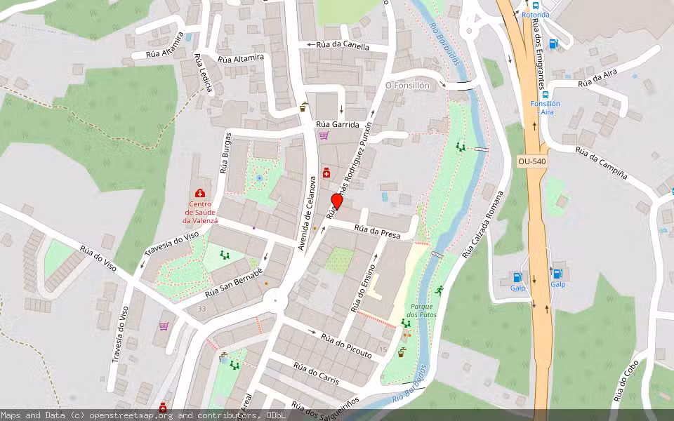 Mapa de Subasta Inmueble (Garaje) en Barbadás, Ourense