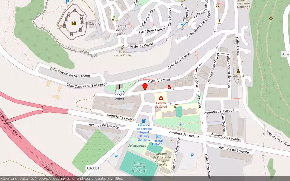 Mapa de Subasta Inmueble (Garaje) en Chinchilla De Montearagon, Albacete