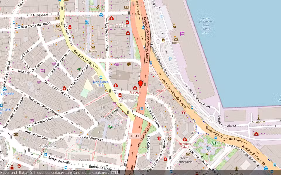 Mapa de Subasta Inmueble (Garaje) en Coruña, A Coruña