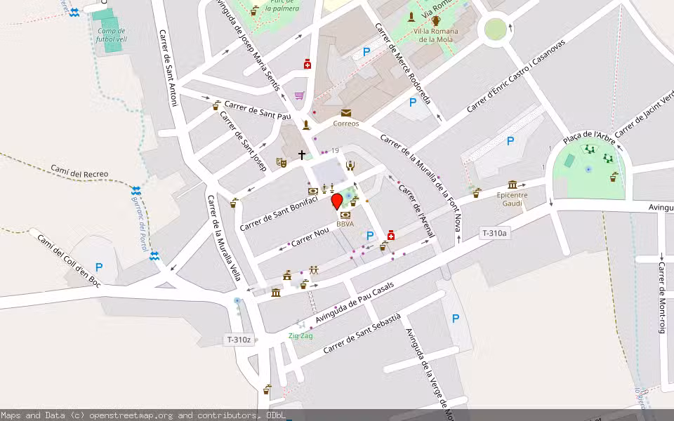 Mapa de Subasta Inmueble (Garaje) en Riudoms, Tarragona