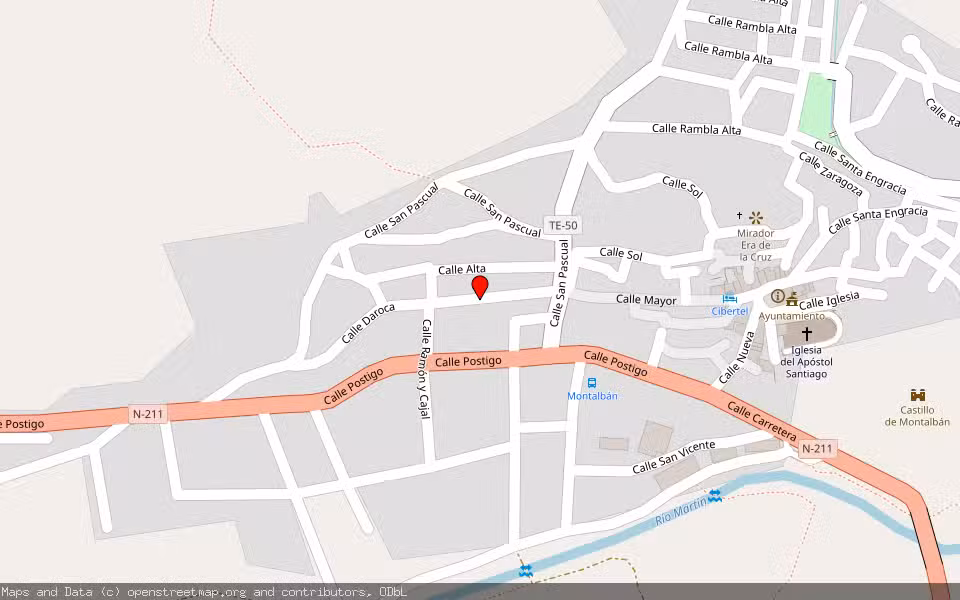 Mapa de Subasta Inmueble (Vivienda) en Montalban, Teruel