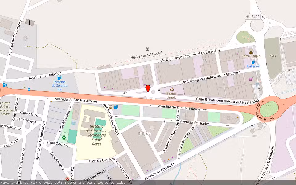Mapa de Subasta Inmueble (Nave industrial) en Cartaya, Huelva