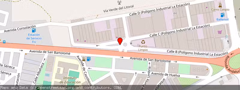 Mapa de Subasta de Inmueble (Nave industrial) en Cartaya, Huelva 
