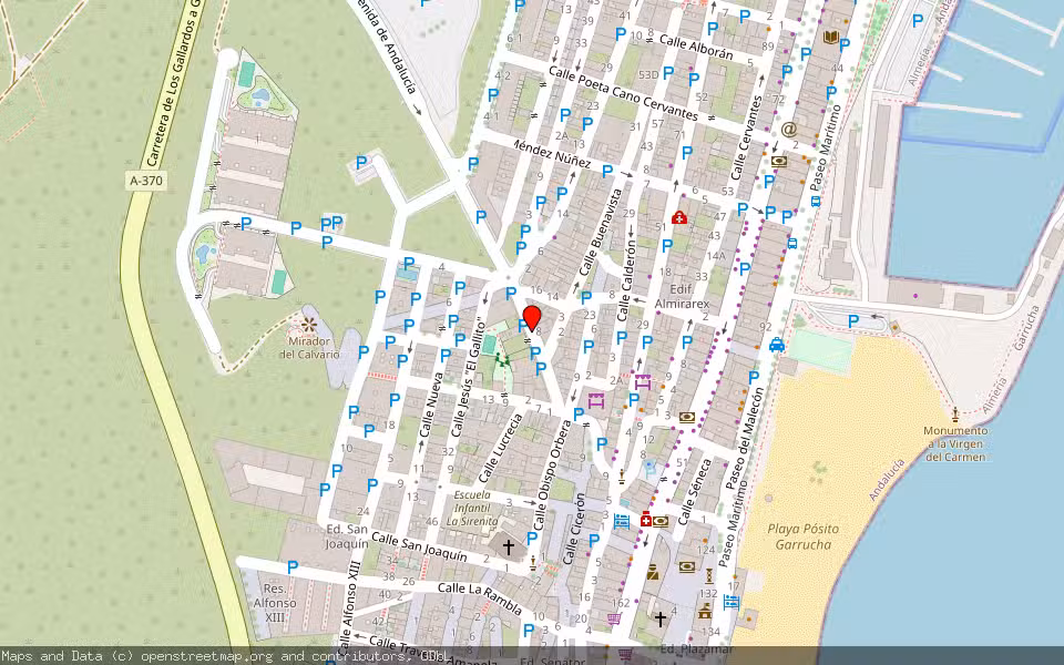 Mapa de Subasta Inmueble (Vivienda) en Garrucha, Almería