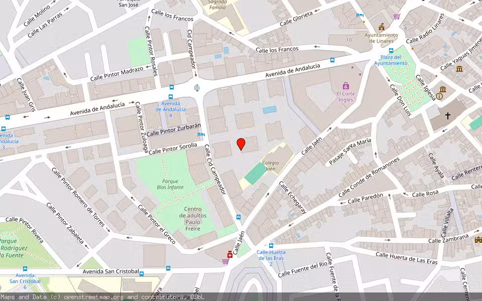 Mapa de Subasta Inmueble (Vivienda) en Linares, Jaén