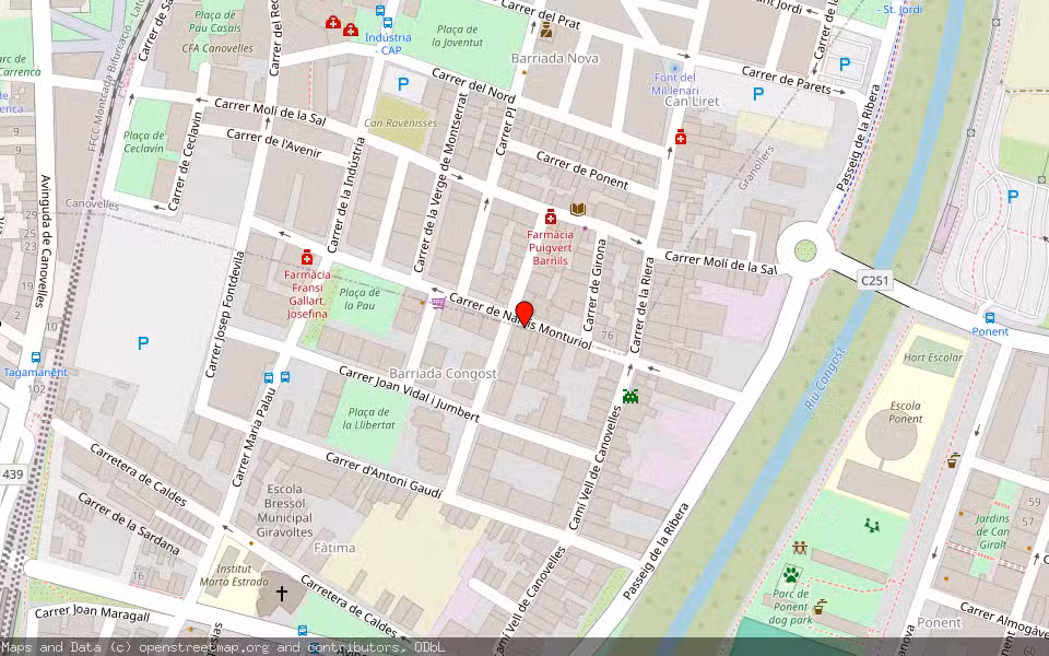 Mapa de Subasta Inmueble (Vivienda) en Granollers, Barcelona