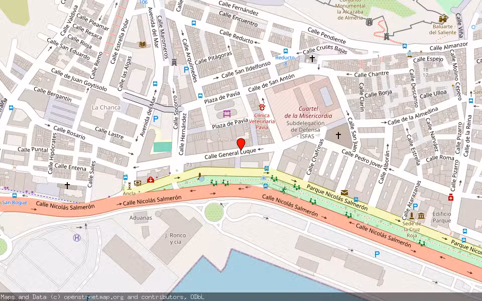 Mapa de Subasta Inmueble (Vivienda) en Almeria, Almería