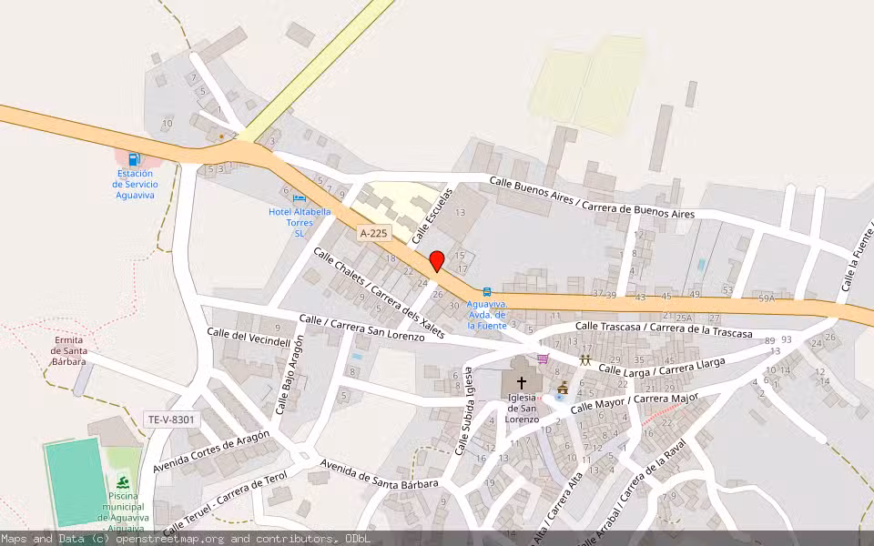 Mapa de Subasta Inmueble (Vivienda) en Aguaviva, Teruel