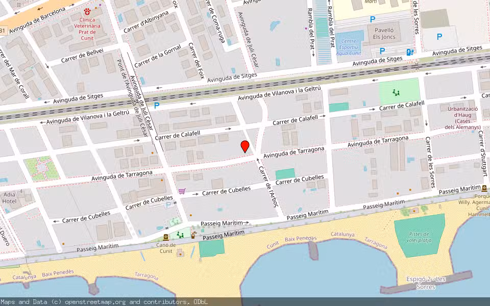 Mapa de Subasta Inmueble (Vivienda) en Cunit, Tarragona