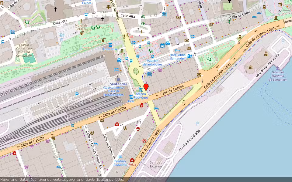 Mapa de Subasta Inmueble (Local comercial) en Santander, Cantabria