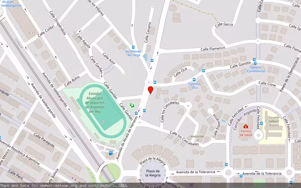 Mapa de Subasta Inmueble (Garaje) en Arganda, Madrid