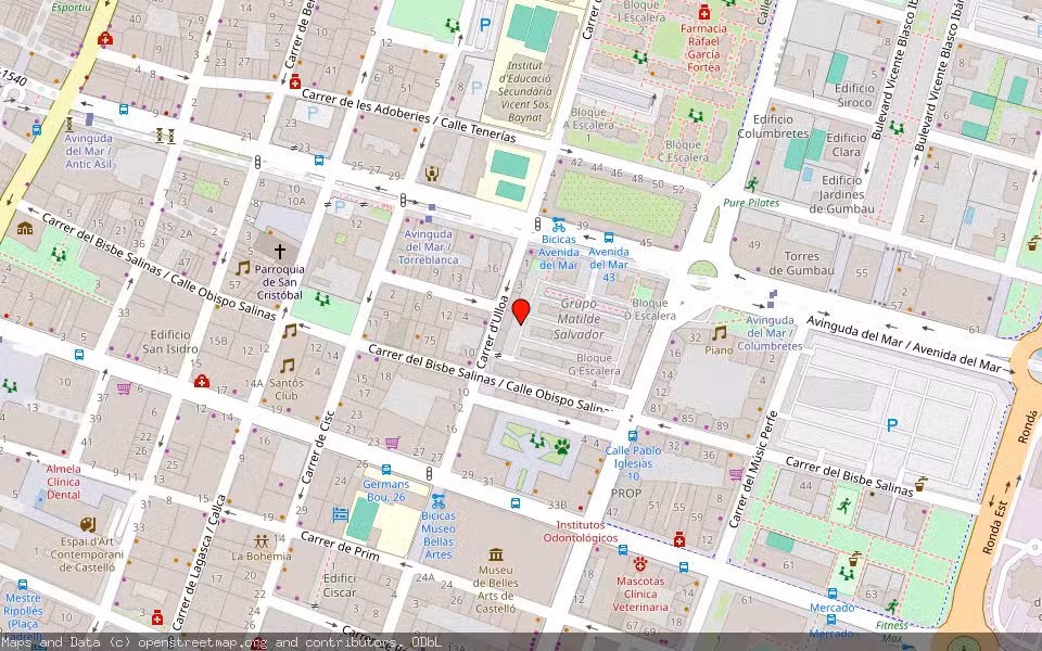 Mapa de Subasta Inmueble (Vivienda) en Castellon, Castellón/Castelló