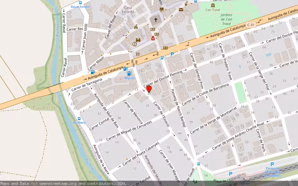 Mapa de Subasta Inmueble (Vivienda) en Cubelles, Barcelona