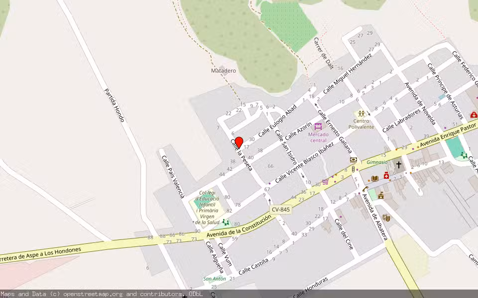 Mapa de Subasta Inmueble (Vivienda) en Hondon De Los Frailes, Alicante/Alacant