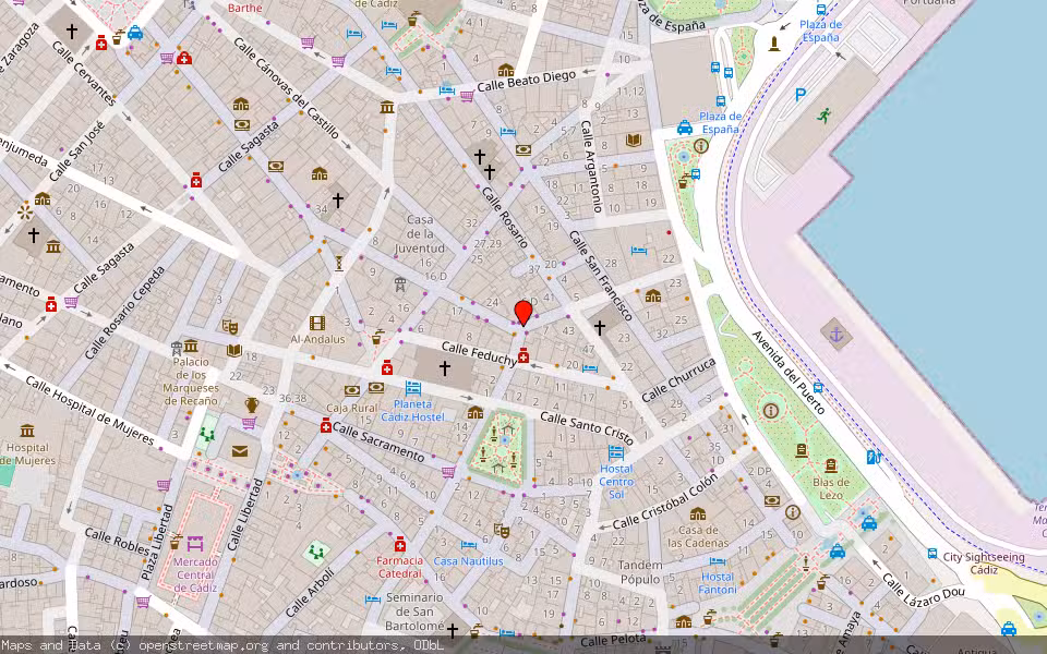 Mapa de Subasta Inmueble (Vivienda) en Cadiz, Cádiz