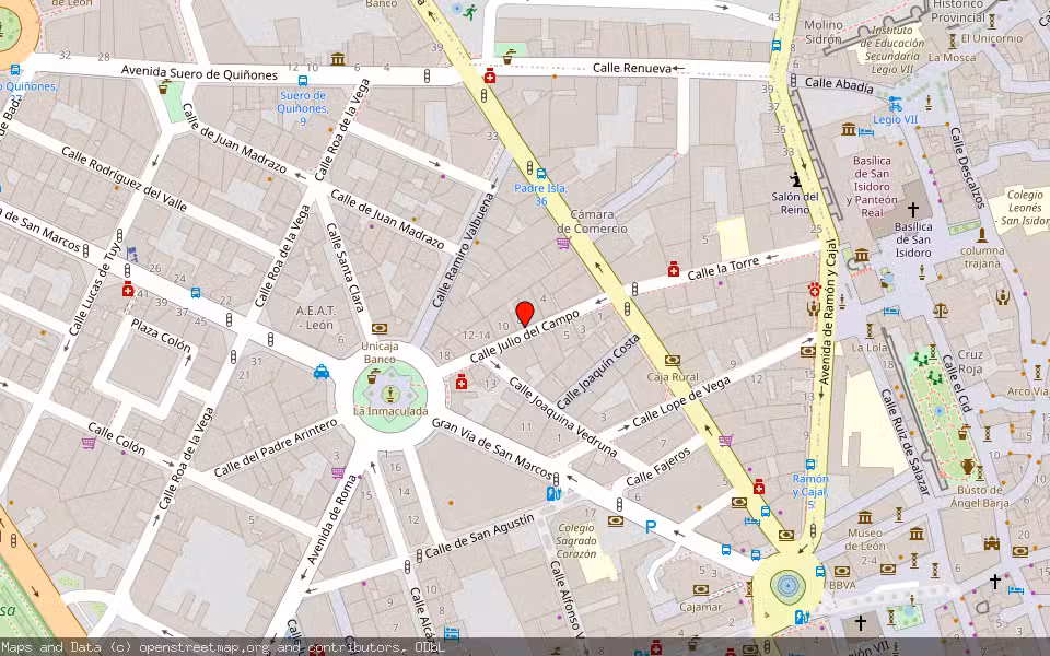 Mapa de Subasta Inmueble (Garaje) en Leon, León