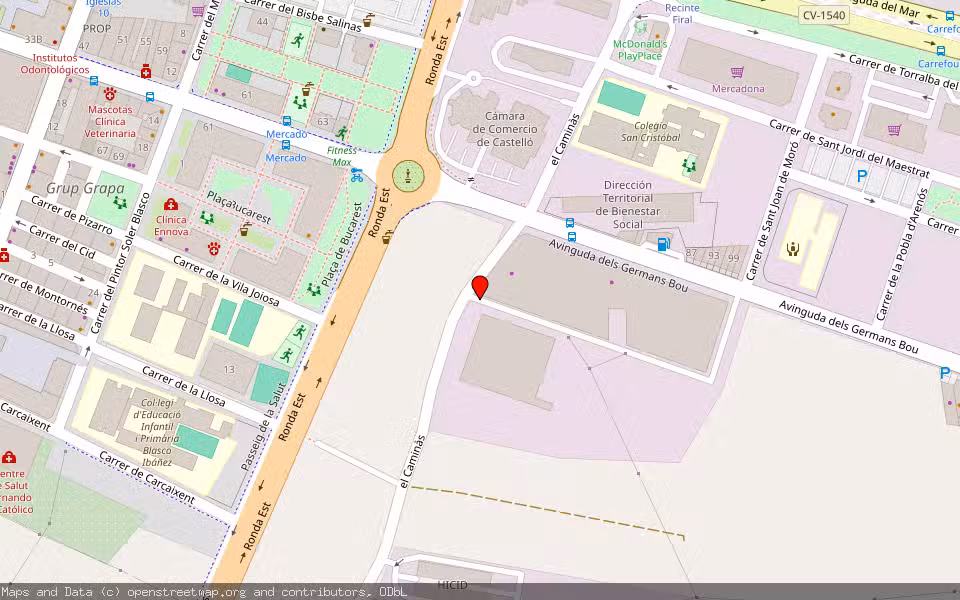 Mapa de Subasta Inmueble (Vivienda) en Castellón, Castellón/Castelló