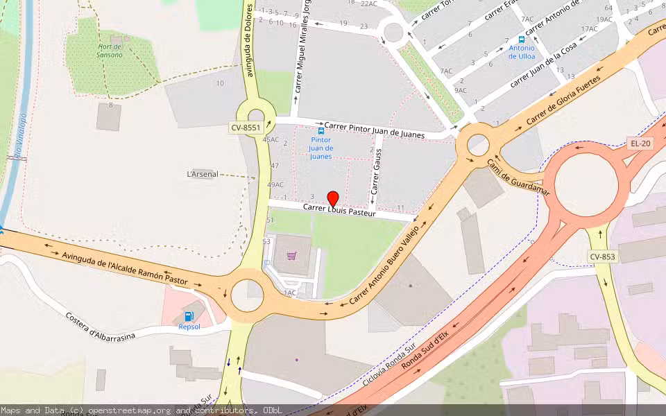 Mapa de Subasta Inmueble (Garaje) en Elx/elche, Alicante/Alacant