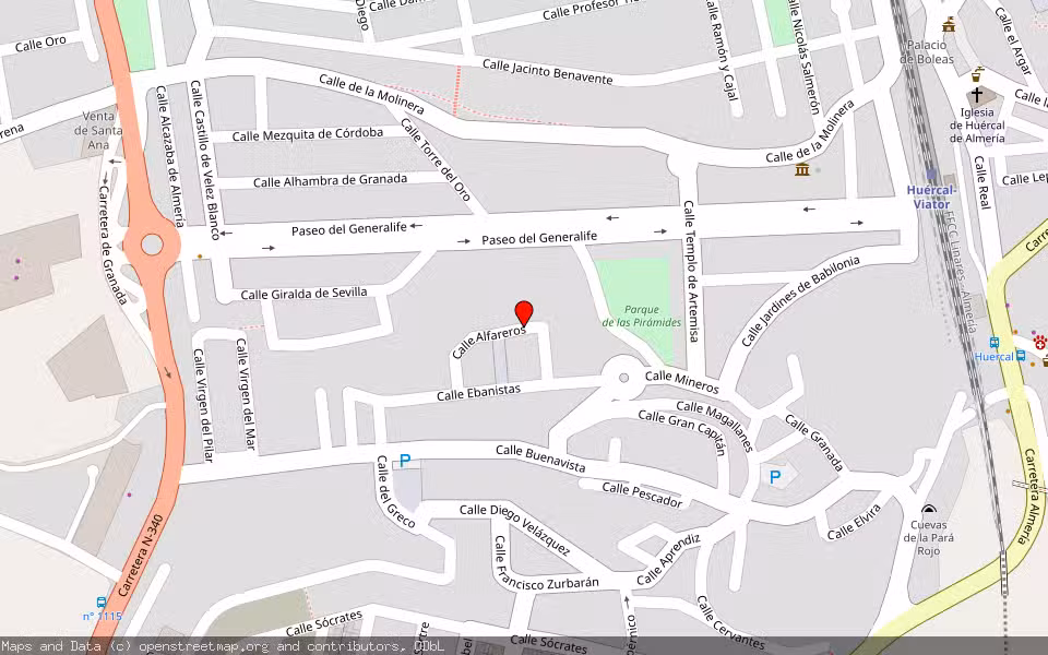 Mapa de Subasta Inmueble (Vivienda) en Huercal De Almeria, Almería