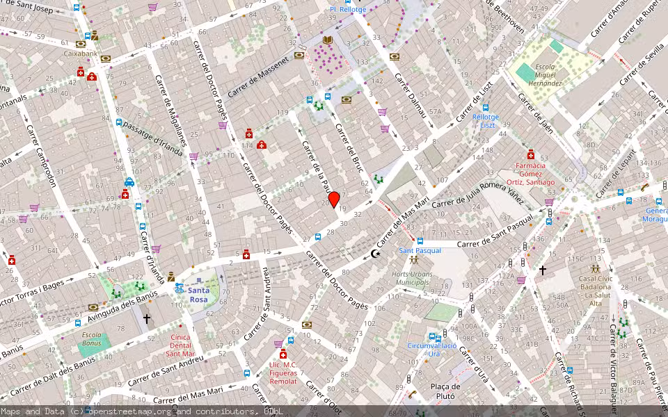 Mapa de Subasta Inmueble (Vivienda) en Santa Coloma De Gramenet, Barcelona