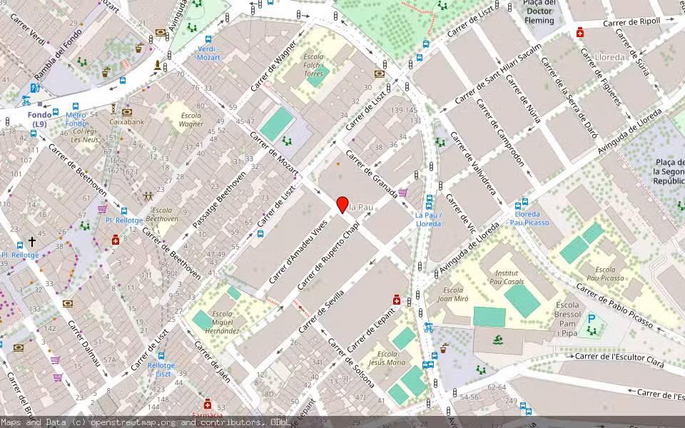 Mapa de Subasta Inmueble (Vivienda) en Badalona, Barcelona