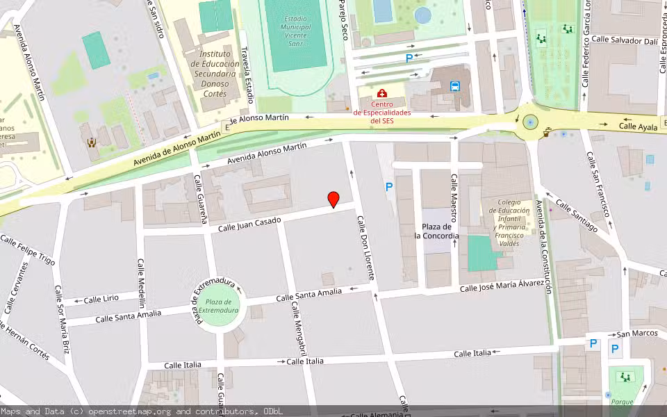 Mapa de Subasta Inmueble (Trastero) en Don Benito, Badajoz