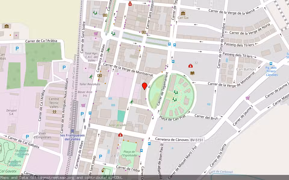 Mapa de Subasta Inmueble (Garaje) en Les Franqueses Del Valles, Barcelona