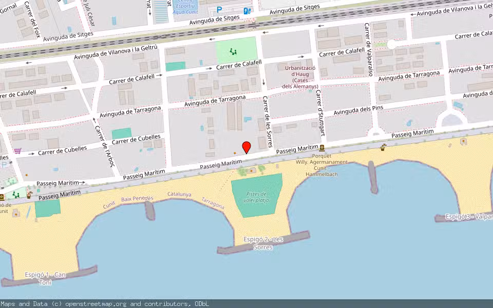 Mapa de Subasta Inmueble (Vivienda) en Cunit, Tarragona