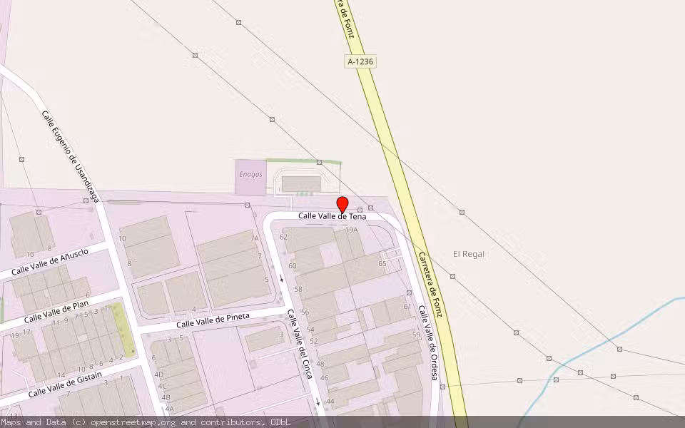 Mapa de Subasta Inmueble (Nave industrial) en Monzon, Huesca