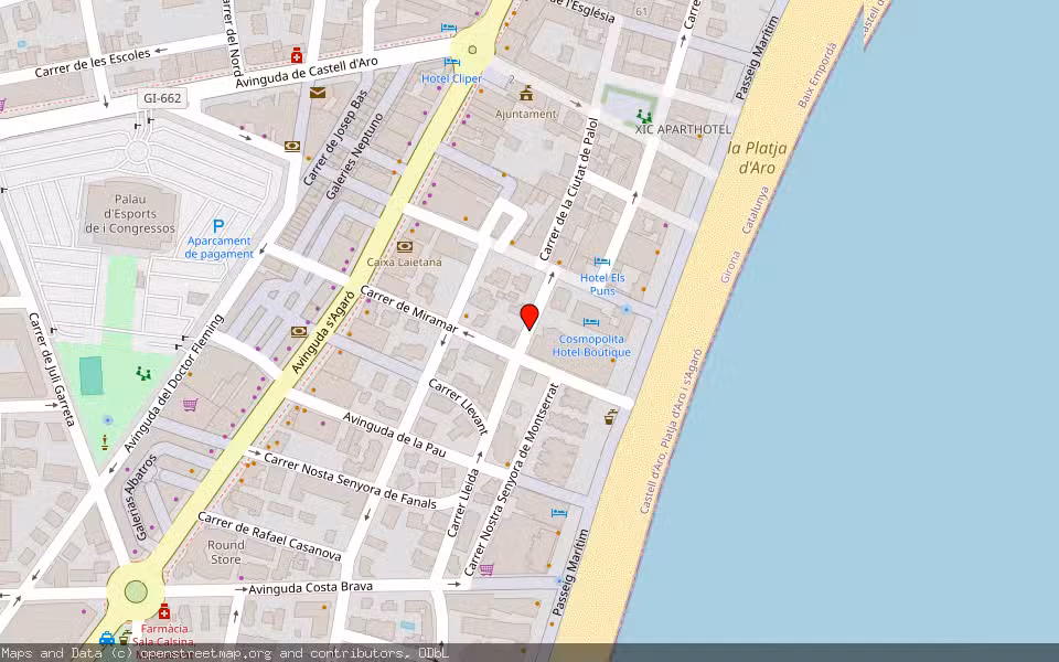 Mapa de Subasta Inmueble (Vivienda) en Castell-platja D'aro, Girona