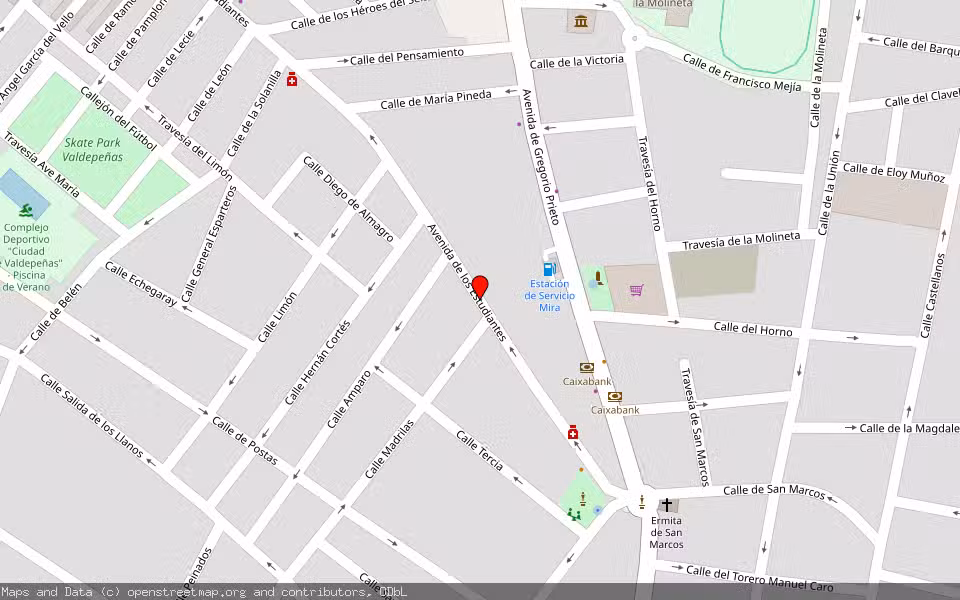 Mapa de Subasta Inmueble (Local comercial) en Valdepeñas, Ciudad Real