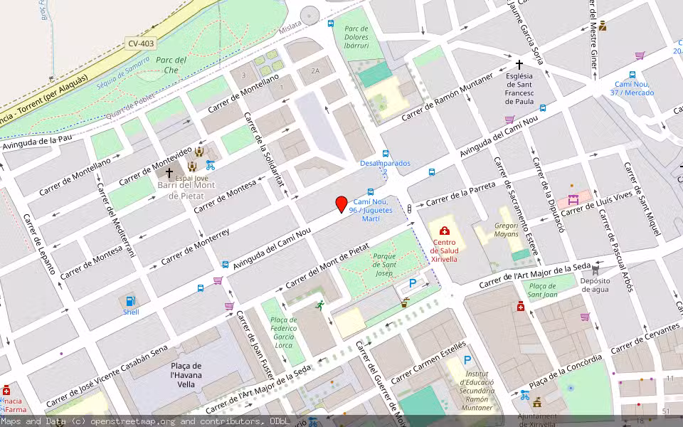 Mapa de Subasta Inmueble (Vivienda) en Xirivella, Valencia/València