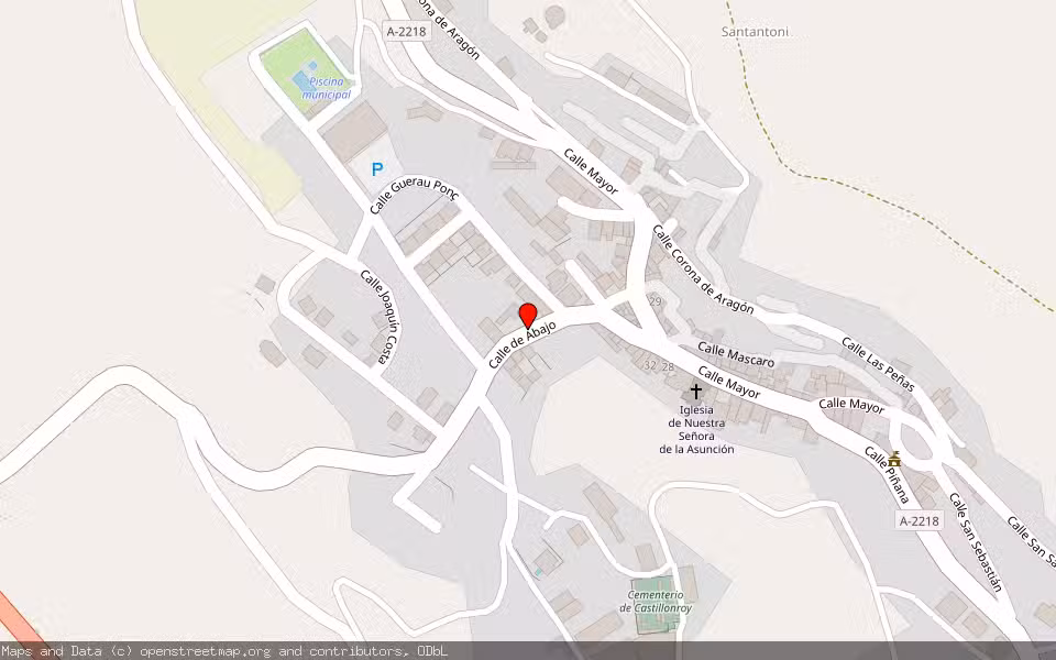 Mapa de Subasta Inmueble (Vivienda) en Castillonroy, Huesca