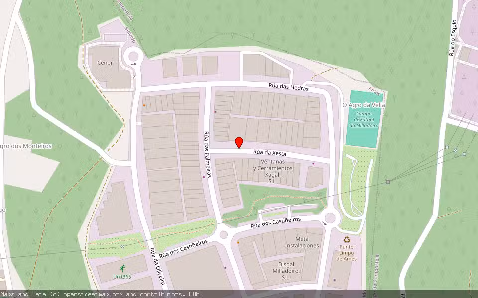 Mapa de Subasta Inmueble (Nave industrial) en Ames, A Coruña