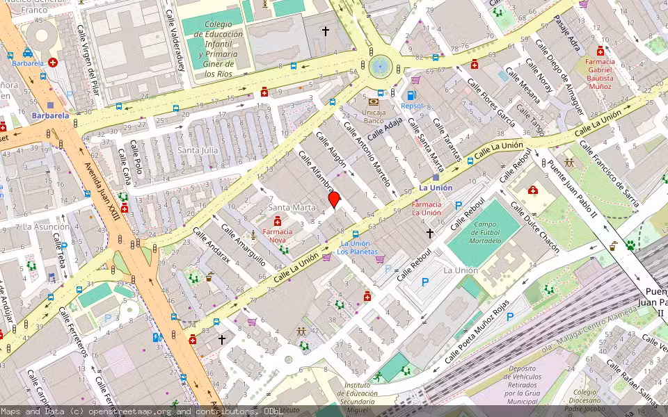 Mapa de Subasta Inmueble (Vivienda) en Málaga