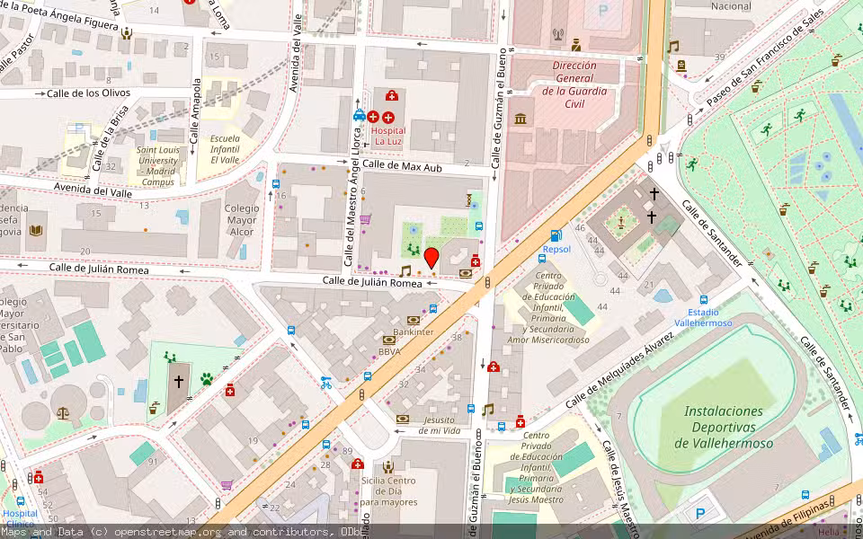 Mapa de Subasta Inmueble (Garaje) en Madrid