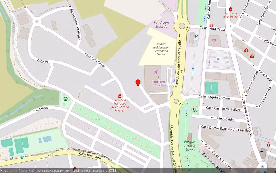 Mapa de Subasta Inmueble (Vivienda) en Camas, Sevilla