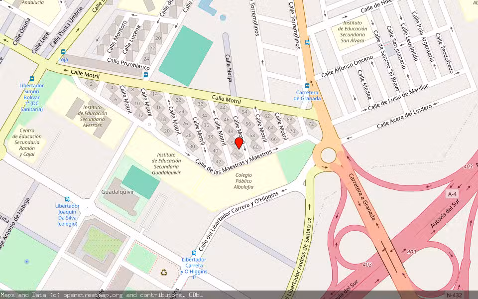 Mapa de Subasta Inmueble (Vivienda) en Cordoba, Córdoba