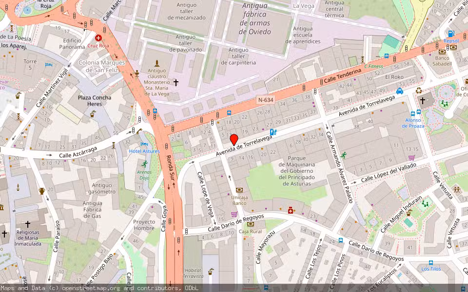 Mapa de Subasta Inmueble (Vivienda) en Oviedo, Asturias