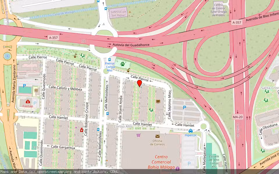 Mapa de Subasta Inmueble (Local comercial) en Malaga, Málaga