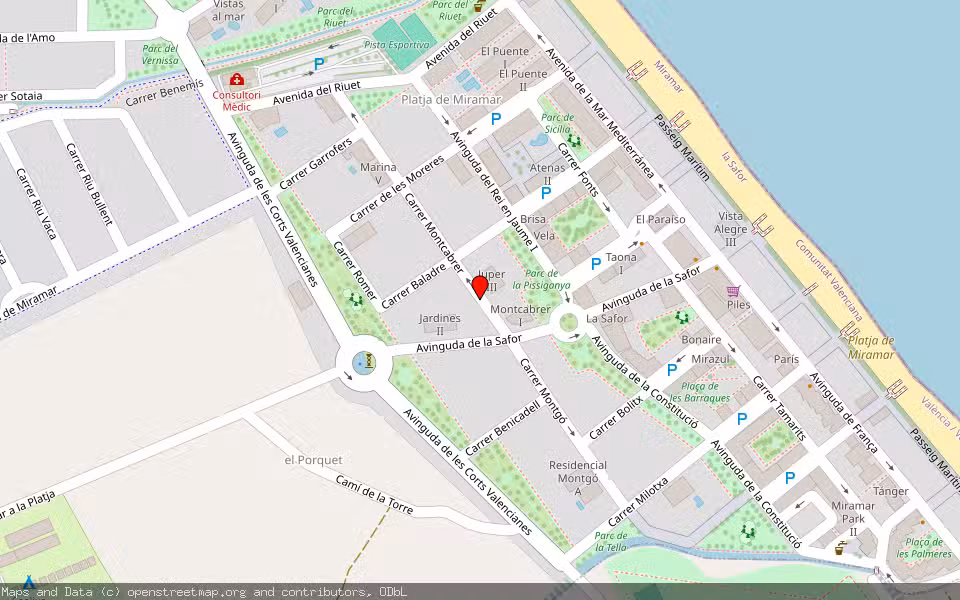 Mapa de Subasta Inmueble (Vivienda) en Miramar, Valencia/València