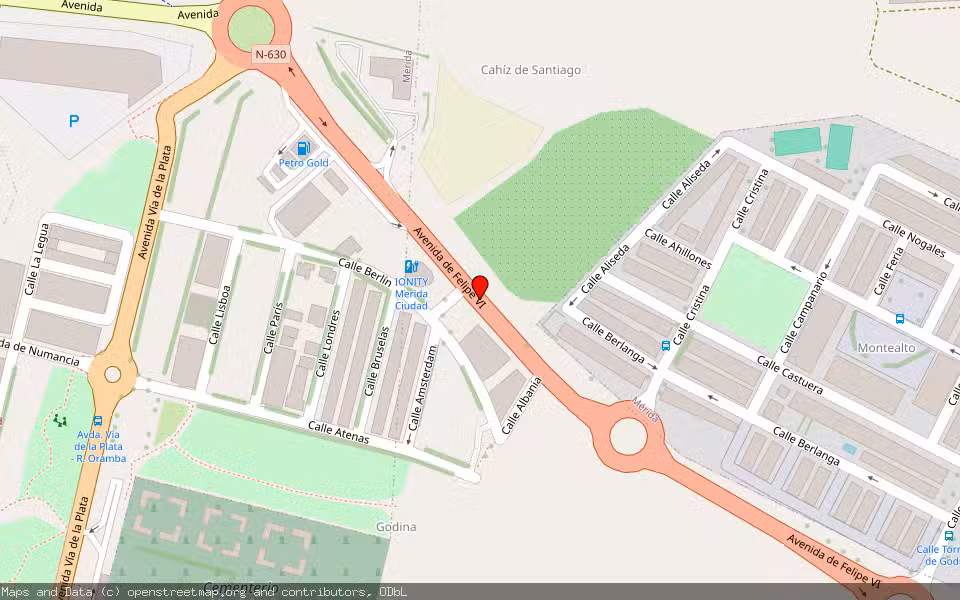 Mapa de Subasta Inmueble (Finca rústica) en Mérida, Badajoz
