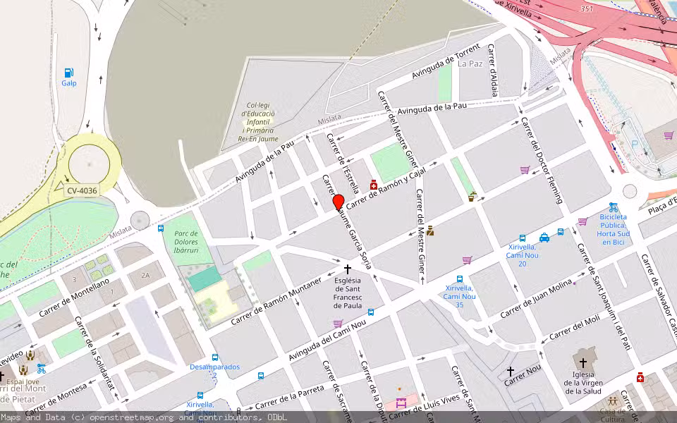 Mapa de Subasta Inmueble (Vivienda) en Xirivella, Valencia/València