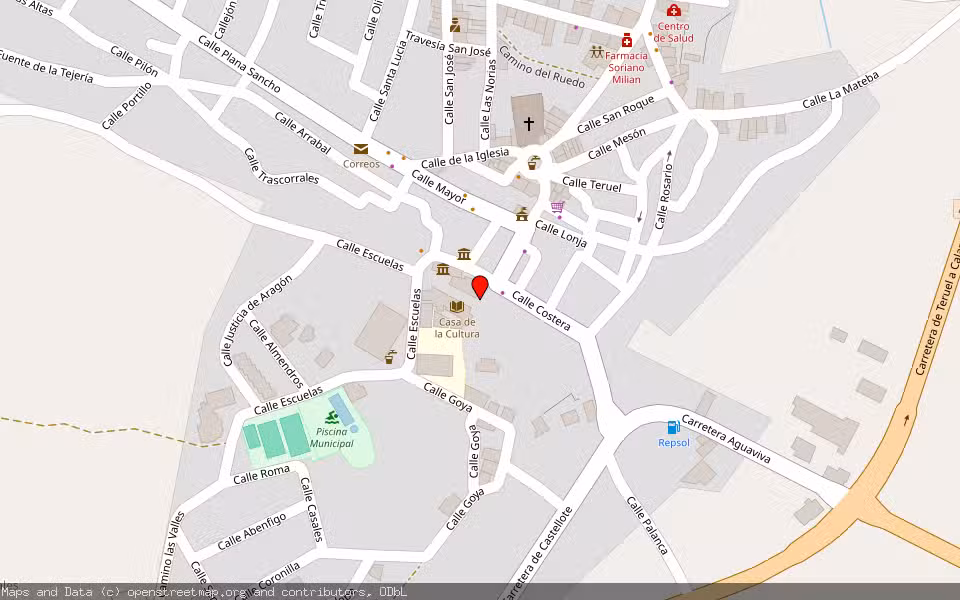 Mapa de Subasta Inmueble (Vivienda) en Mas De Las Matas, Teruel